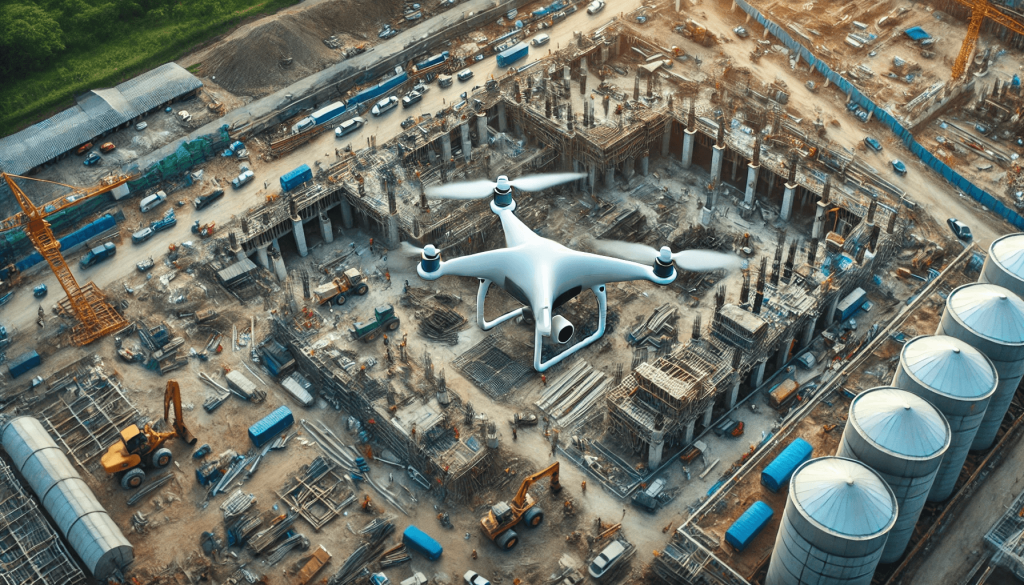 drone-flying-over-construction