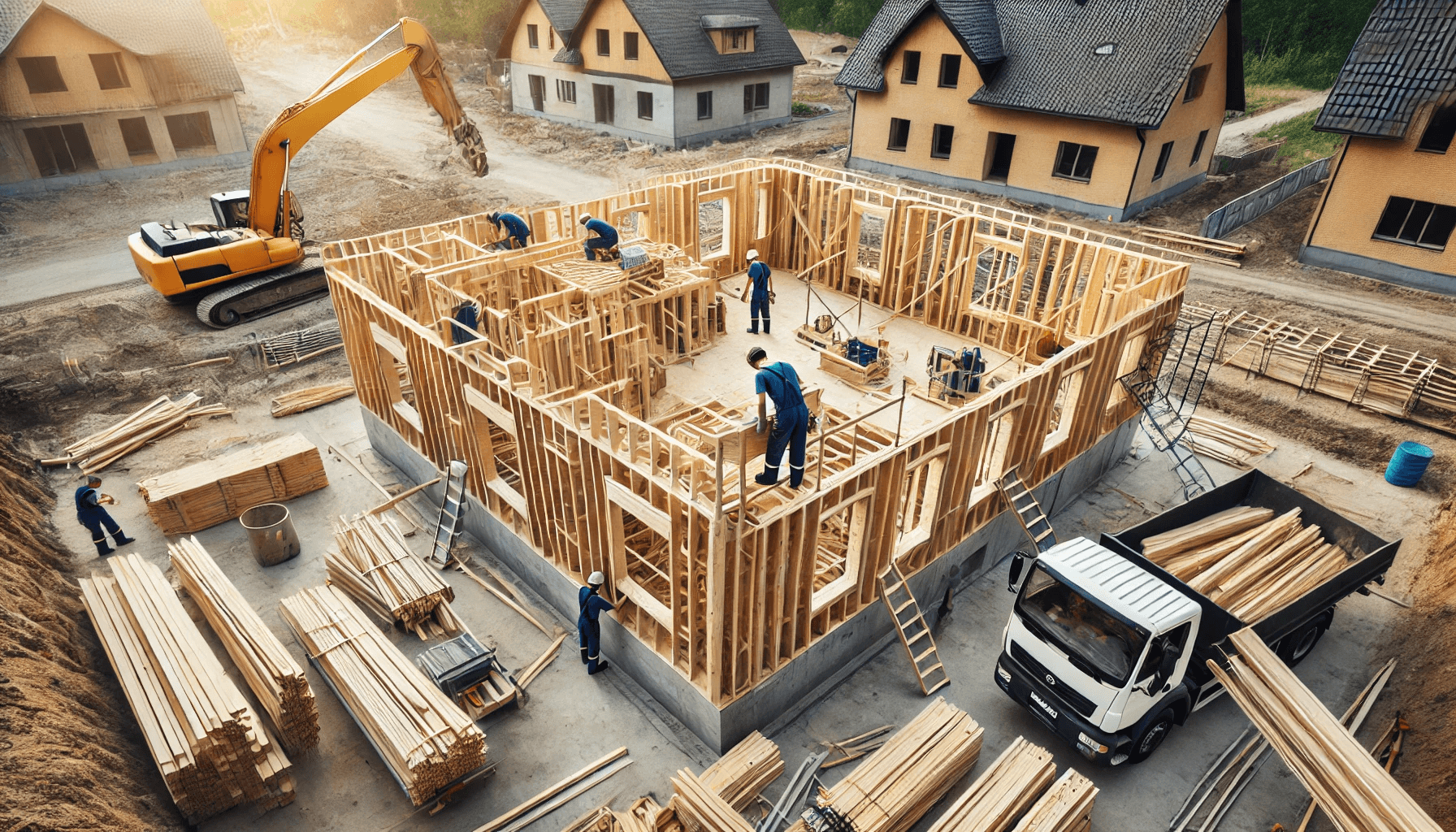 Construction Technologies of Wooden Frame Houses